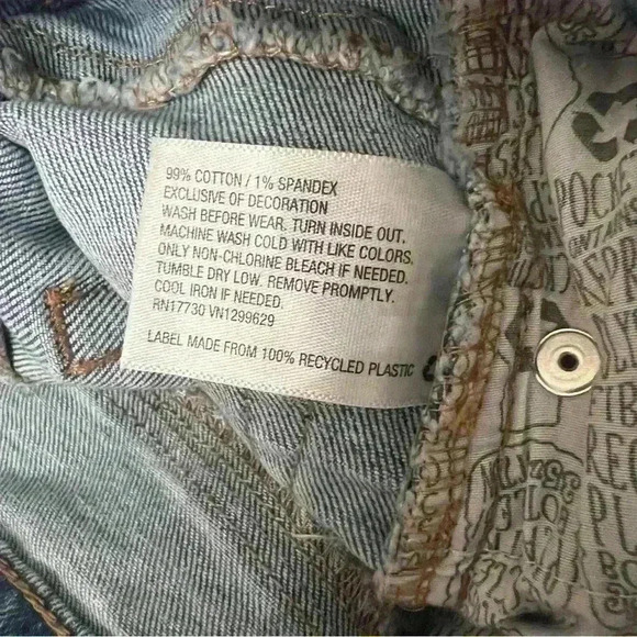 Cat & Jack Super Stretch Embroidered Distressed Girlfriend Jeans size 12 girls - Picture 9 of 11